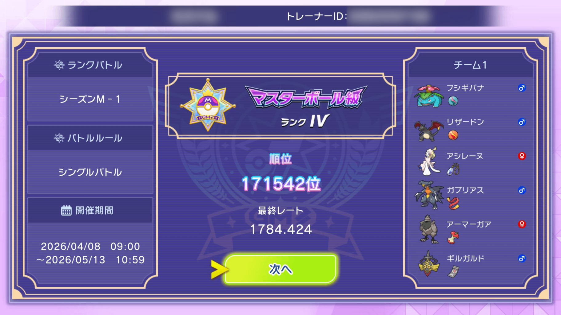 シーズン1結果