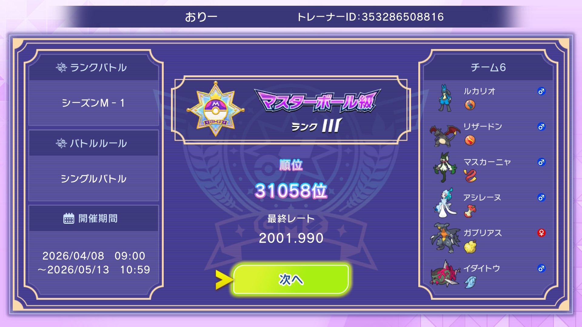 最終結果です